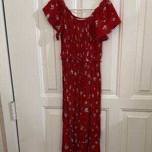 Ivy City Red Floral Jumpsuit